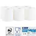 Ręczniki papierowe w roli, MERIDA TOP CENTER PULL MAXI, białe, średnica 18 cm, długość 165 m, dwuwarstwowe, zgrzewka 6 rolek
